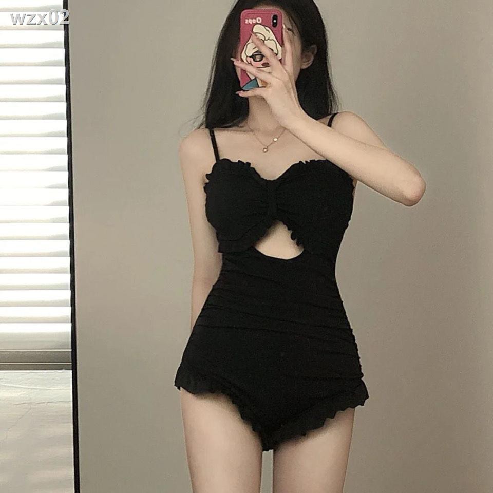 Phụ nữ Áo tắm Màu đen Che Bụng Mỏng Gầy Gợi Cảm Dây Rỗng Một Mảnh Bảo Thủ Boxer Wave Ren Sinh Viên < | BigBuy360 - bigbuy360.vn