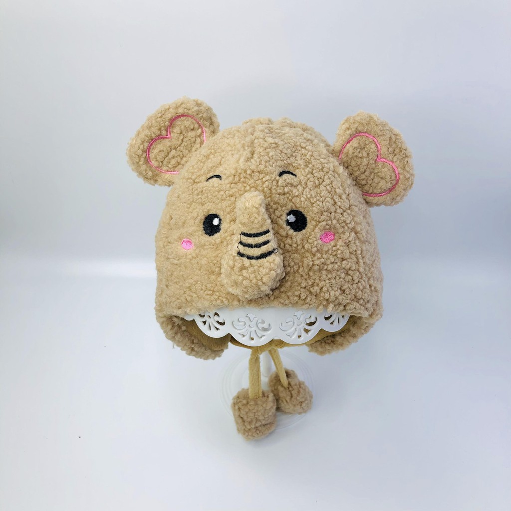 Mũ len lông cừu, mũ len trùm đầu cho bé yêu cực ấm, siêu đáng yêu