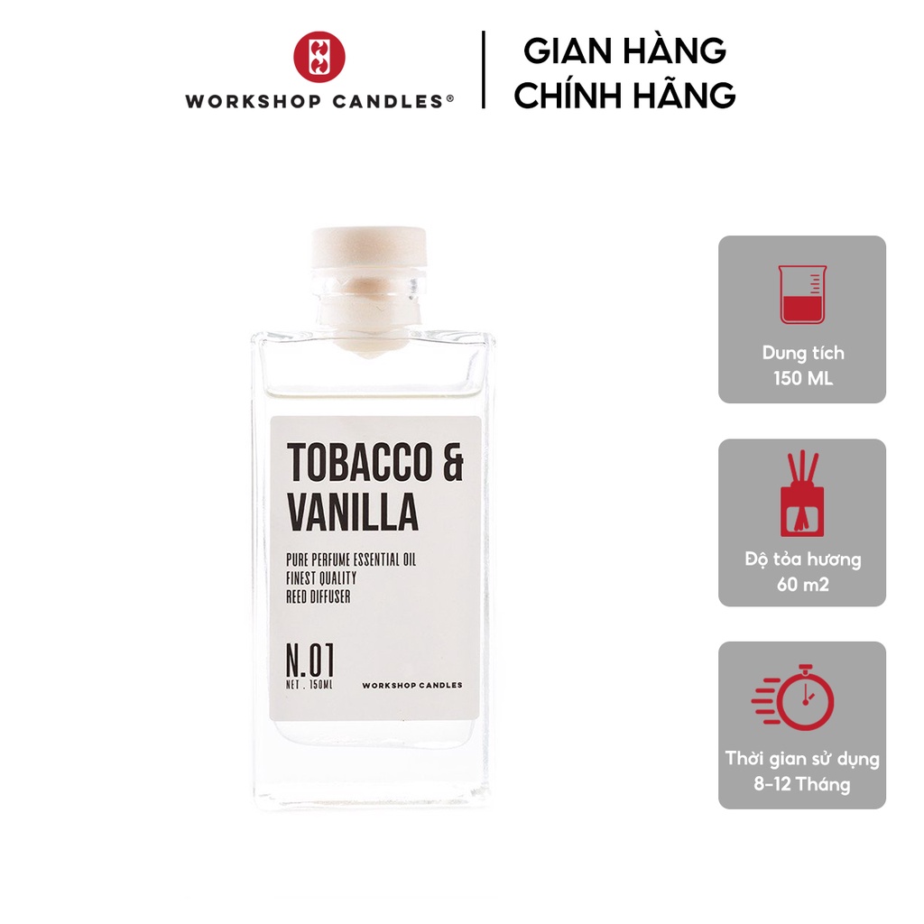 Workshop Candles - Tinh dầu Vanilla Tobacco 150ml