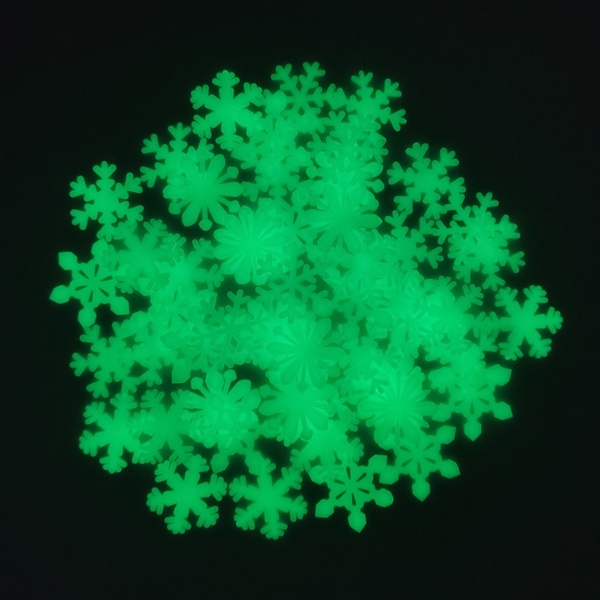 50Pcs Pack 3D Snowflake Luminous Self-adhesive DIY Wall Stickers Used for Bedroom Ceiling Wall Decorations