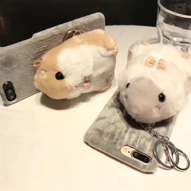 Winter cartoon plush hamster doll suitable for iphone6/6S/6Plus/6SPlus super cute 7/8/7Plus/8Plus/x/xs/xs max Tricholoma matsutake 11/11pro max