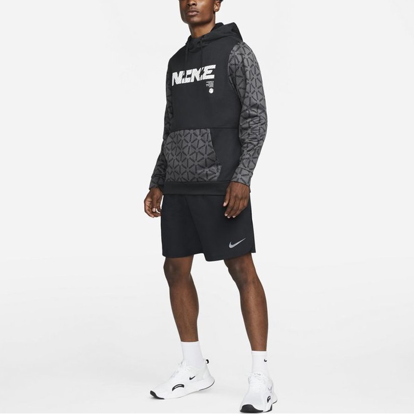 ÁO KHOÁC NIKE PRINTED HOODIE TRAINING THERMA FIT - BLACK