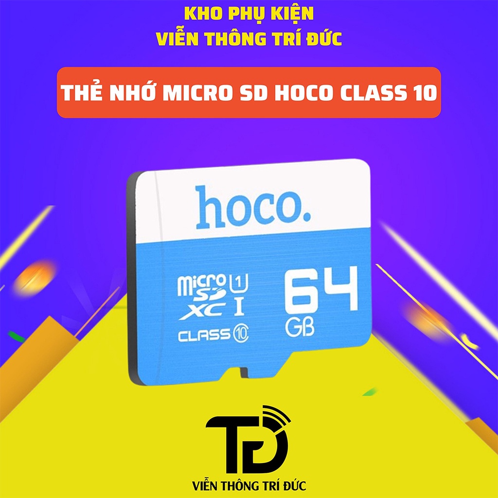 Thẻ Nhớ Micro SD Hoco Class 10 - Tốc Độ 90MB /Giây - 4Gb/8Gb/16Gb/32Gb/64Gb/128Gb Phù hợp Gắn Camera, điện thoại...