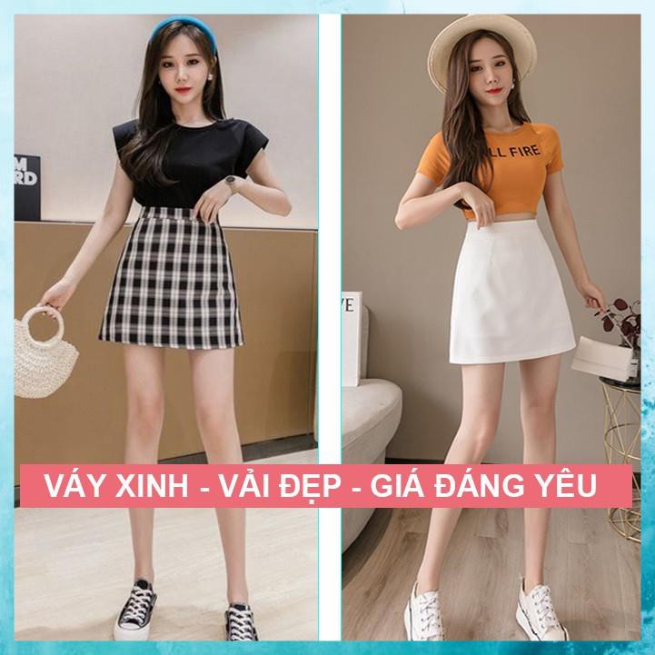 Chân Váy Công Sở Chữ A, Chân Váy Đen Trắng Kẻ Caro Nhiều Màu Siêu Xinh