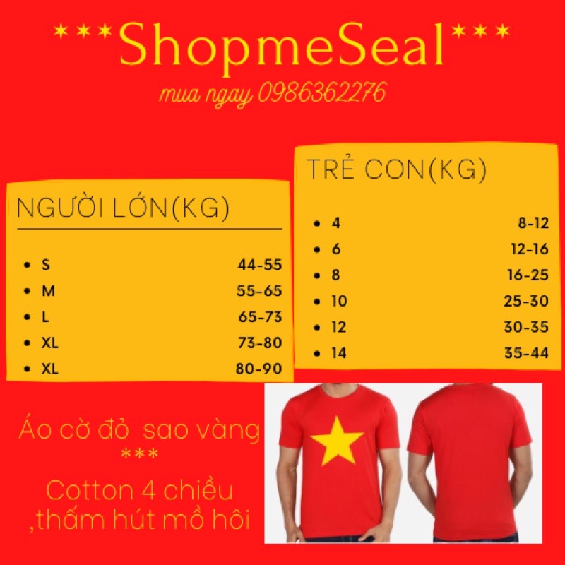 (Xưởng rẻ -đẹp) ❤️Sỉ/lẻ Áo cờ đỏ sao vàng❤️Freeship❤️áo cờ 100%cotton