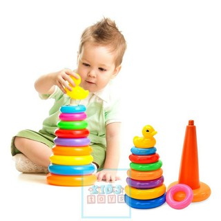Tháp cầu vồng đủ màu đồ chơi cho bé phát triển kỹ năng.Kaori86