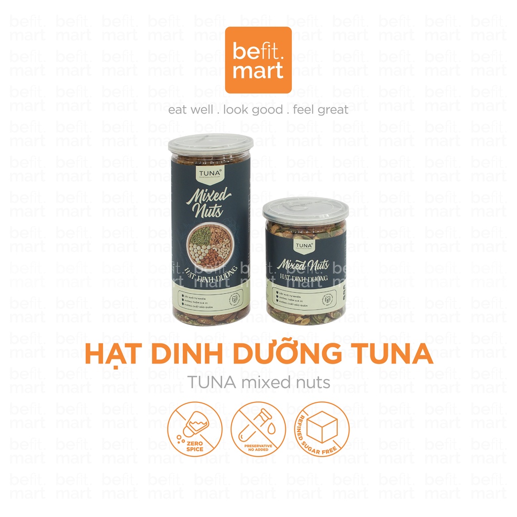Hạt Dinh Dưỡng Mix 5 Loại Hạt (Hạnh Nhân, Óc Chó, Macca, Hạt Điều, Hạt Bí Xanh) - befit.mart21