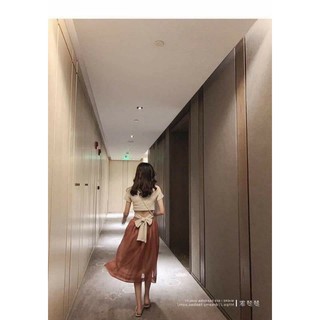 Set áo nơ lưng kèm chân váy xoè