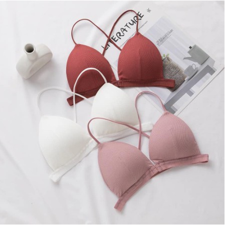Áo lót nữ, Áo ngực bra gân tăm cài trước không gọng gợi cảm - BRA 5027