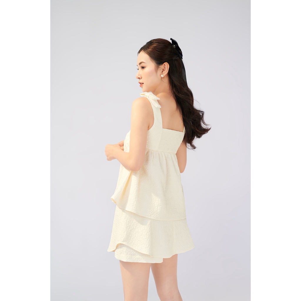 Somee studio Áo 2 dây baby doll đính đá Jardin top