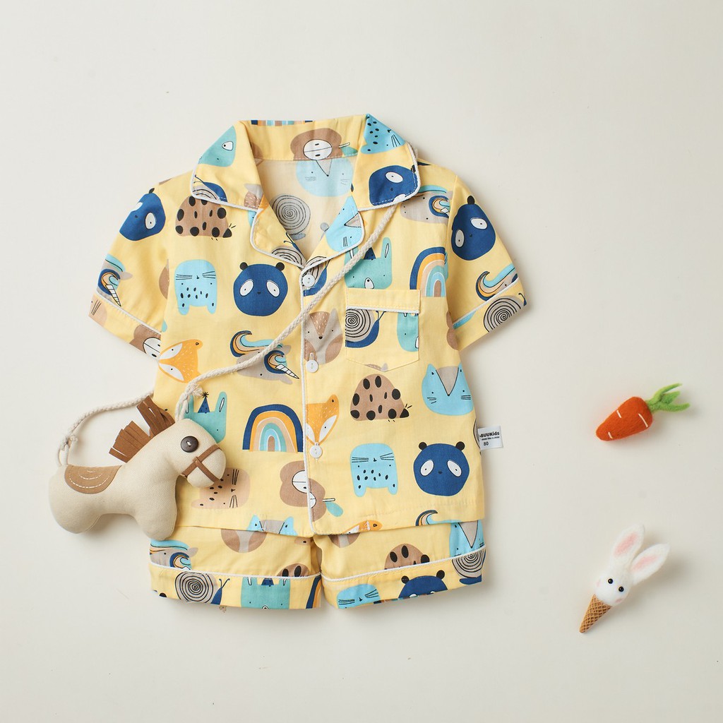 Bộ Pijama cộc tay Cho Bé trai , bé gái - chất liệu cotton thoáng mát BR21002 - MAGICKIDS