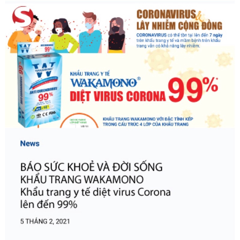 Khẩu trang Wakamono Việt nam