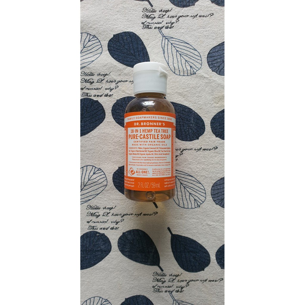 XÀ PHÒNG CASTILE TẮM GỘI ĐA NĂNG DR BRONNER'S 18 IN 1 59ML (2OZ)