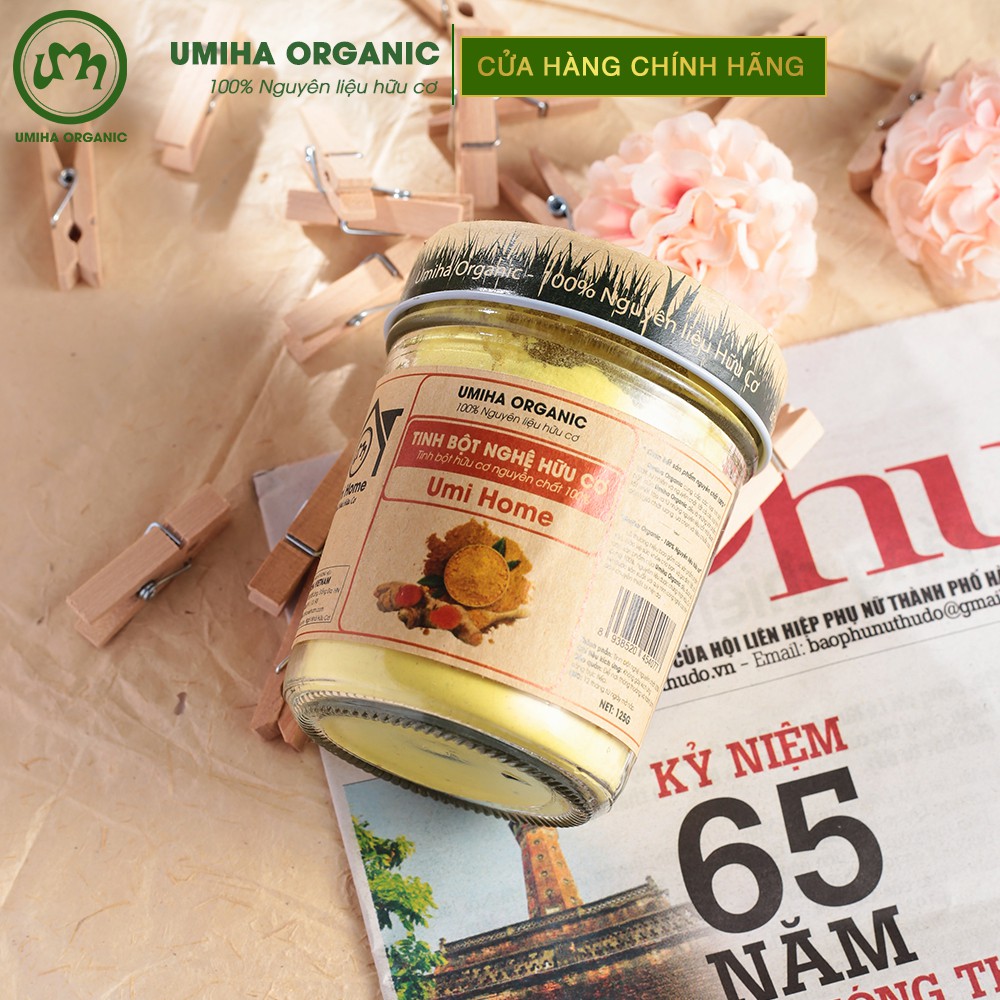 Tinh bột Nghệ đắp mặt nạ hữu cơ UMIHA nguyên chất | Turmeric Powder 100% Organic 125g