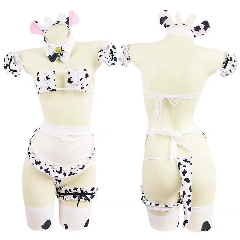 Cosplay Bò Sữa - Hoá trang bò sữa nhiều phụ kiện đi kèm | Cosplay Sexy ME1597
