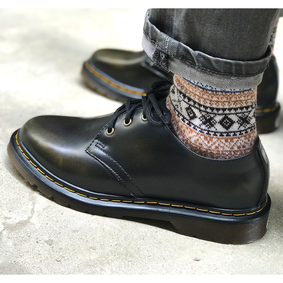 Giày nam da bò cao cấp Dr.martens 1461 MAD Shoes Đen Bẻ Xanh Rêu