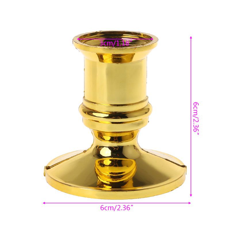 Set 2 Giá Đỡ Đèn Cầy Bằng Nhựa Mạ Vàng Trang Trí Tiệc Giáng Sinh