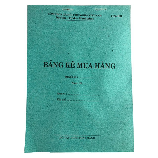 Quyển Bảng Kê Mua Hàng A4 (210mm × 297mm)