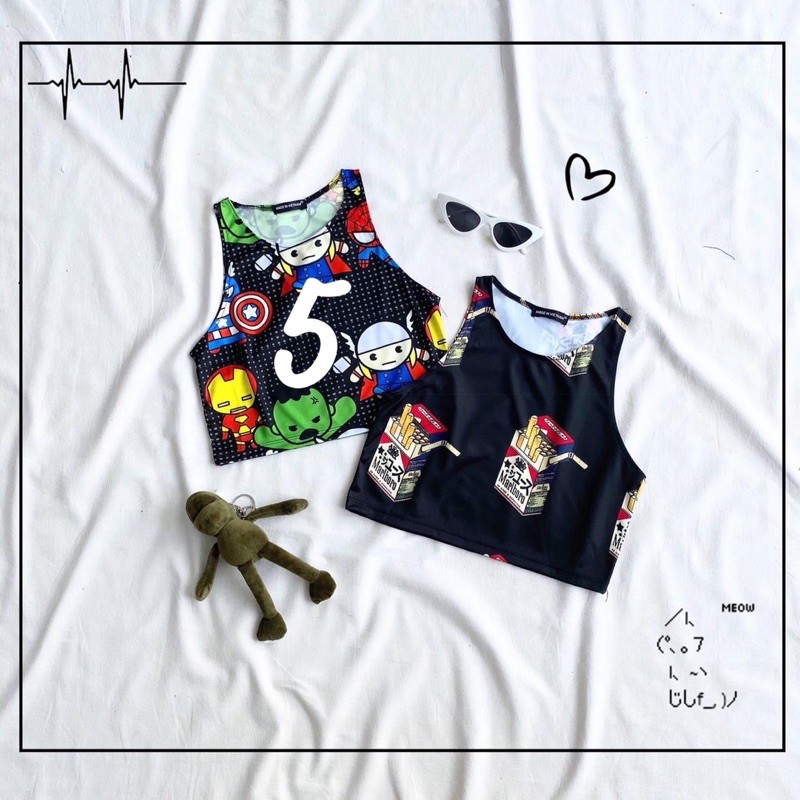 Áo Croptop Hình 3D Ba Lổ Ảnh Thật