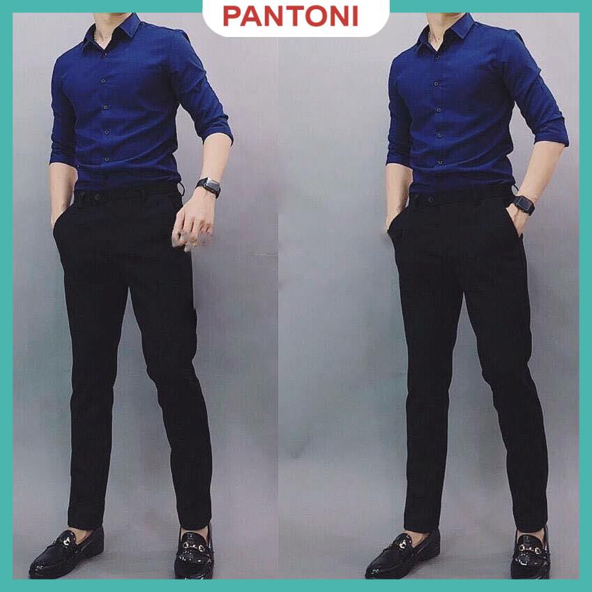 Combo Quần Âu Nam Ikemen Màu Đen, Áo Sơ Mi Nam Trắng Dài Tay Dáng Ôm Body | BigBuy360 - bigbuy360.vn