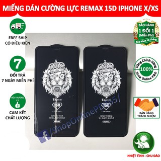 MIẾNG DÁN CƯỜNG LỰC REMAX 15D cho IPHONE X/XS - MÀU ĐEN
