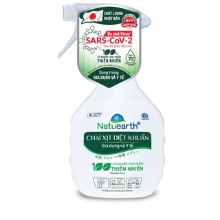 Cồn xịt diệt khuẩn ức chế sars-cov2 natuearth plus 410ml