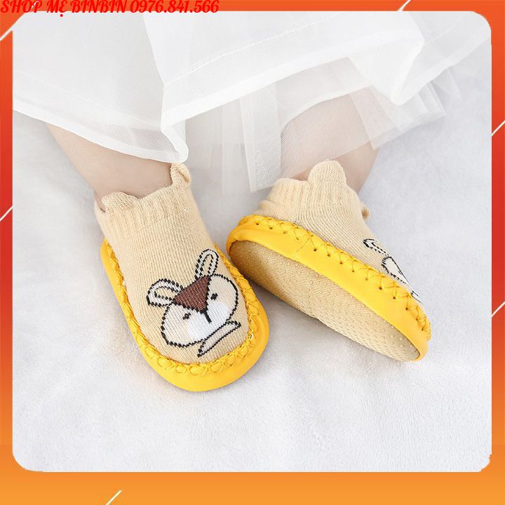 Giầy tập đi hình thú dễ thương có đế chống trơn trượt cho bé