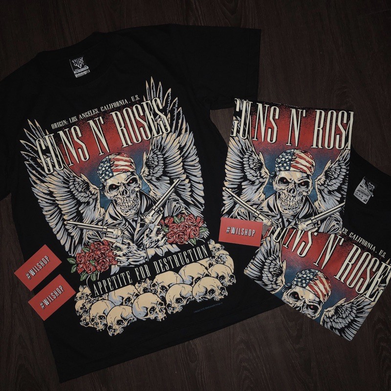 (M, L, XL) ÁO GUNS N' ROSES - ROCK BAND TEE - ÁO THUN ÁO PHÔNG NHẠC ROCK - ROCKTEE UNISEX GUN GUNS N ROSE ROSES | BigBuy360 - bigbuy360.vn