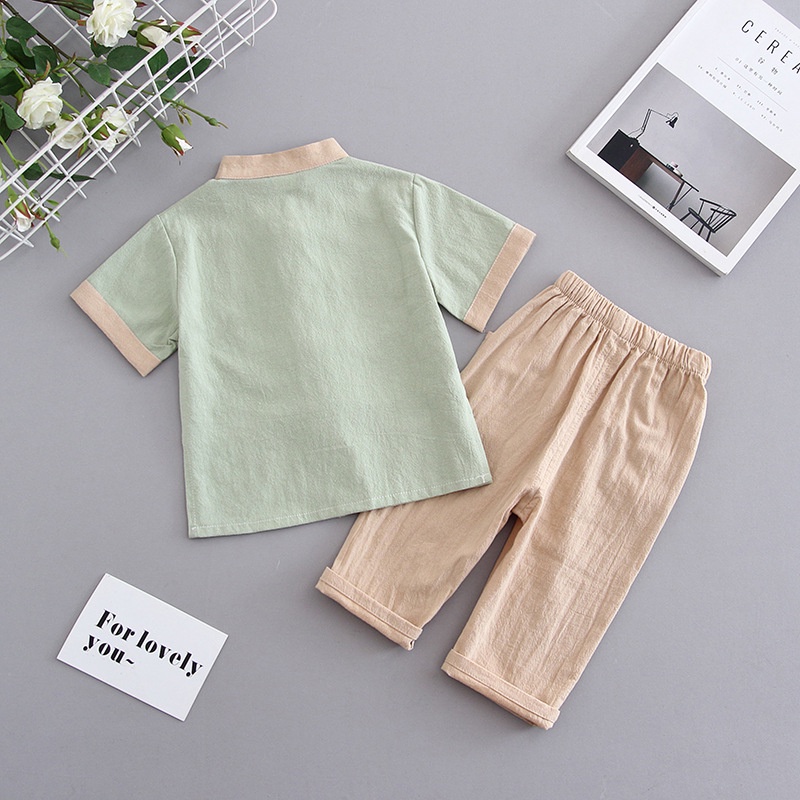Bộ quần áo tay ngắn phong cách Trung Hoa mừng năm mới dành cho trẻ em