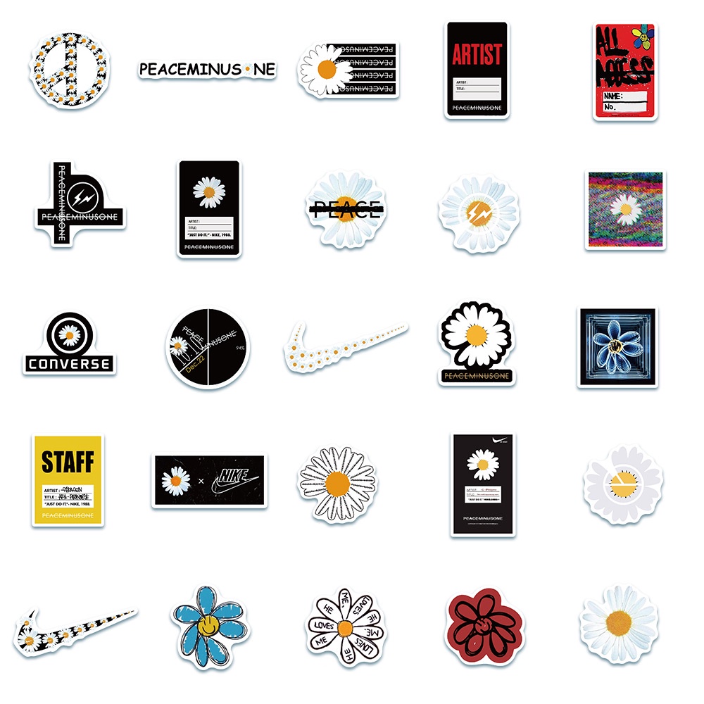 JOJO· Bộ Hình Dán Chống Thấm GD G-Dragon Peaceminusone Daisy, 50 tờ/bộ