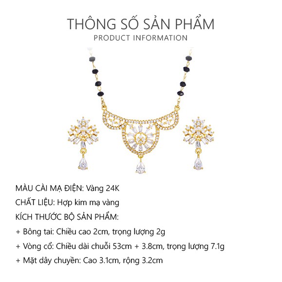 Bộ Trang Sức Nữ Phong Cách Bohemian Khảm Hoa, Trang Sức Xuping Chính Hãng, XPBTS03