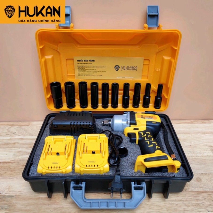 Máy siết bulong HUKAN X1 Pro lực siết 330nm tặng kèm bộ khẩu dài 10 cái