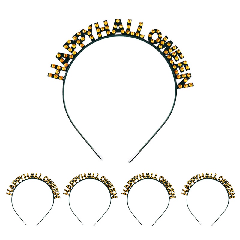 Flgo Băng Đô Đính Đá Chữ Lấp Lánh Cho Bé Gái Dự Tiệc Halloween