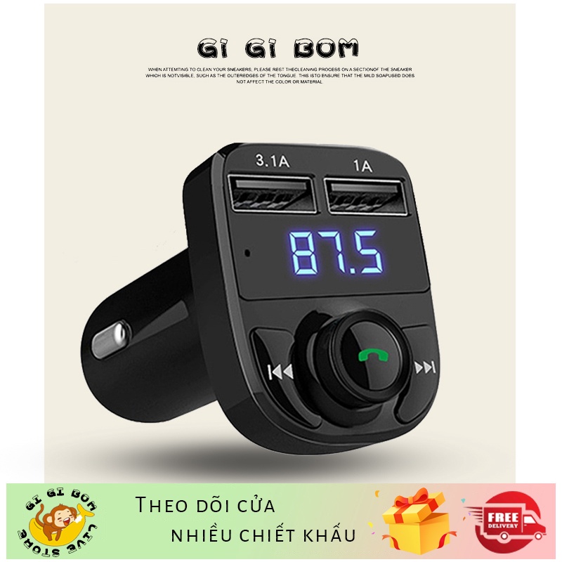 GiGiBomstore Tẩu Nghe Nhạc MP3, Tẩu Sạc Ô Tô, Tau Sac O To, Đầu Sạc Ô Tô,Cốc MP3 Cho xe Hơi