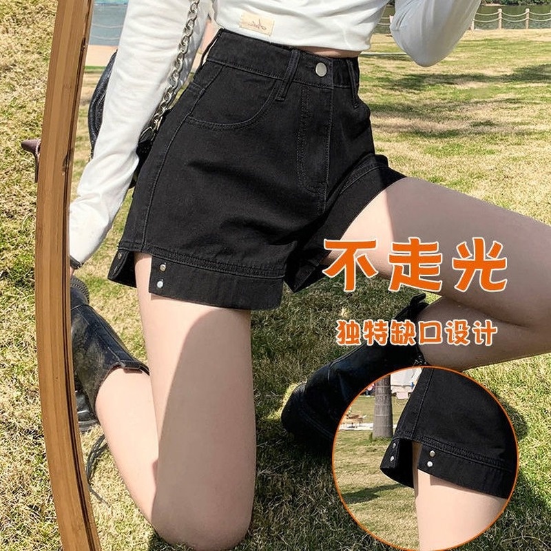 Quần Short Denim Lưng Cao Ống Rộng Thời Trang Dành Cho Nữ