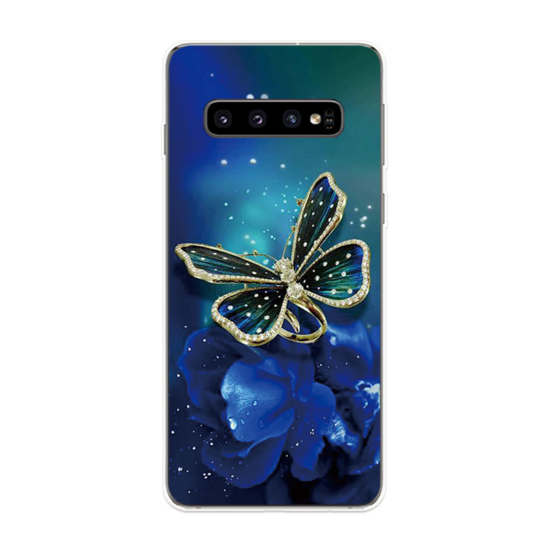 Samsung Galaxy S9 S9+ S10 S10+ Plus S10e Lite Soft TPU Silicone Phone Case Cover Poetic Butterfly