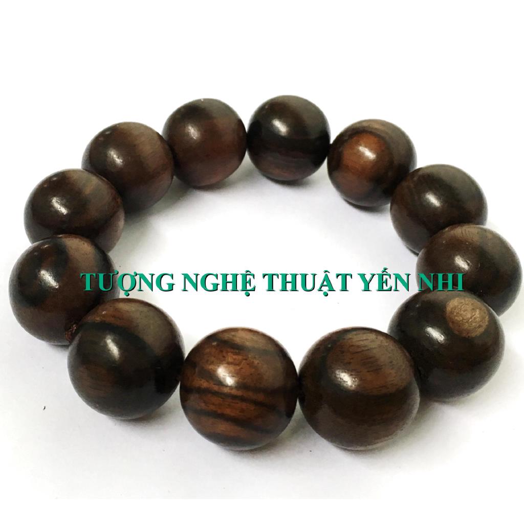 Vòng tay gỗ Mun sọc cao cấp hạt 20mm (Không hồ lô)