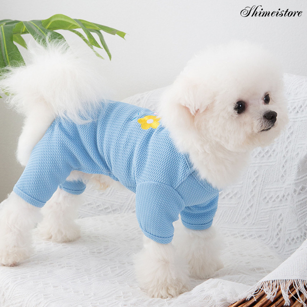 Áo liền quần Cotton Thêu Hình Chú Chó Đáng Yêu Cho Thú Cưng