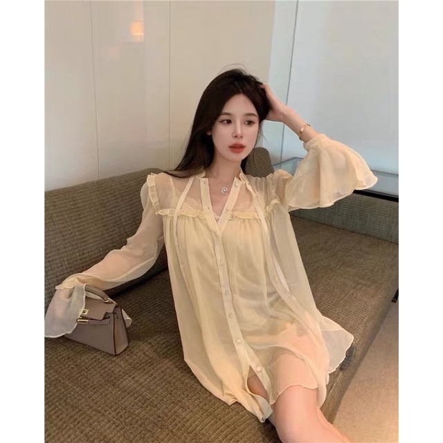(Ảnh thật) Set váy voan babydoll + Áo khoác tweed QCCC
