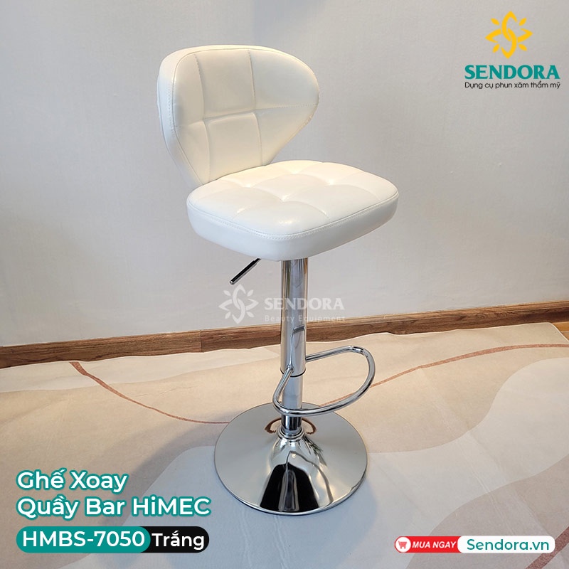Ghế xoay quầy bar, ghế makeup, quầy lễ tân có tựa chân sắt Hi-Mec HMBS-7050