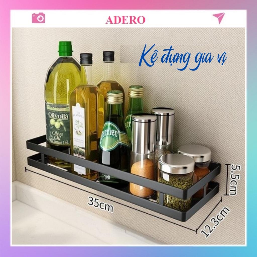 Kệ nhà bếp ADERO đựng gia vị đa năng không cần khoan đục hình chữ nhật dài 35cm AD63