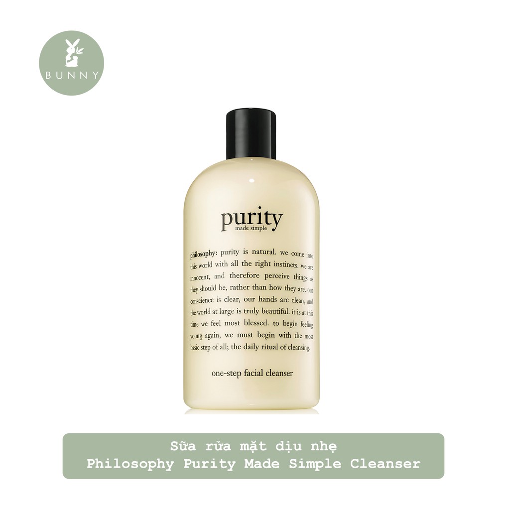 Sữa rửa mặt dịu nhẹ Philosophy Purity Made Simple Cleanser Bunny Beauty hàng đủ bill