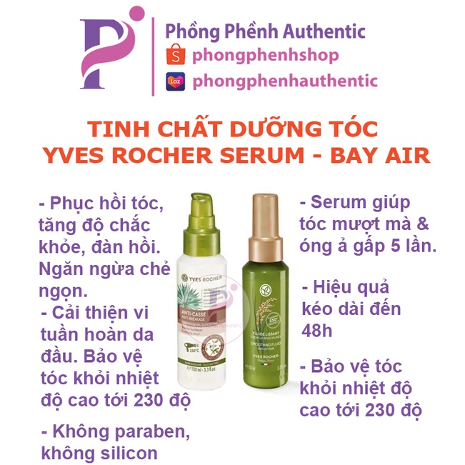 TINH CHẤT DƯỠNG TÓC YVES ROCHER ANTI-BREAKAGE SERUM/ SOOTHING SERUM 100ML