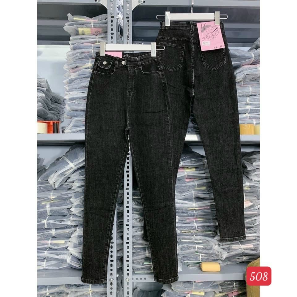 Quần jean nữ lưng cao mặc tôn dáng ôm body chất vải jean cotton cao cấp dày mềm co giãn tốt MS609