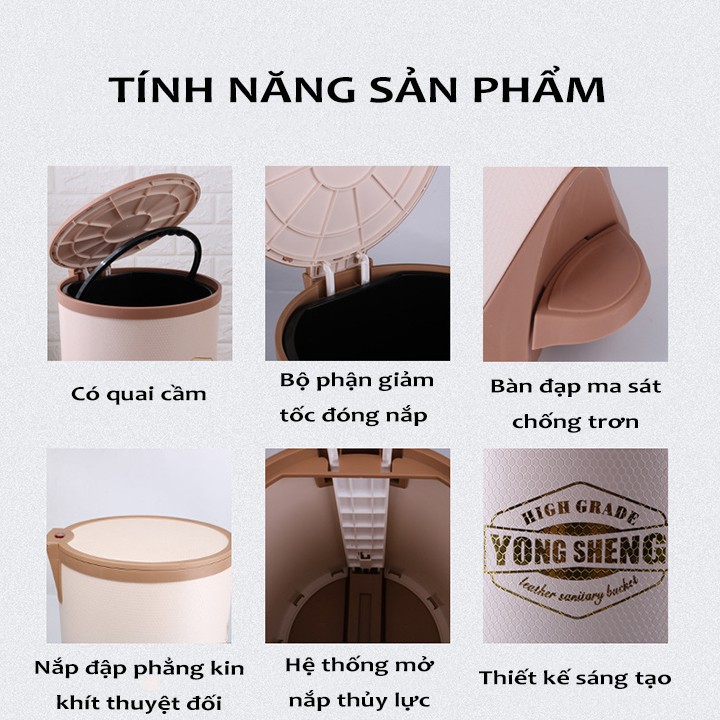 THÙNG RÁC VĂN PHÒNG ÓNG ÁNH 3D CAO CẤP YONGSHENG