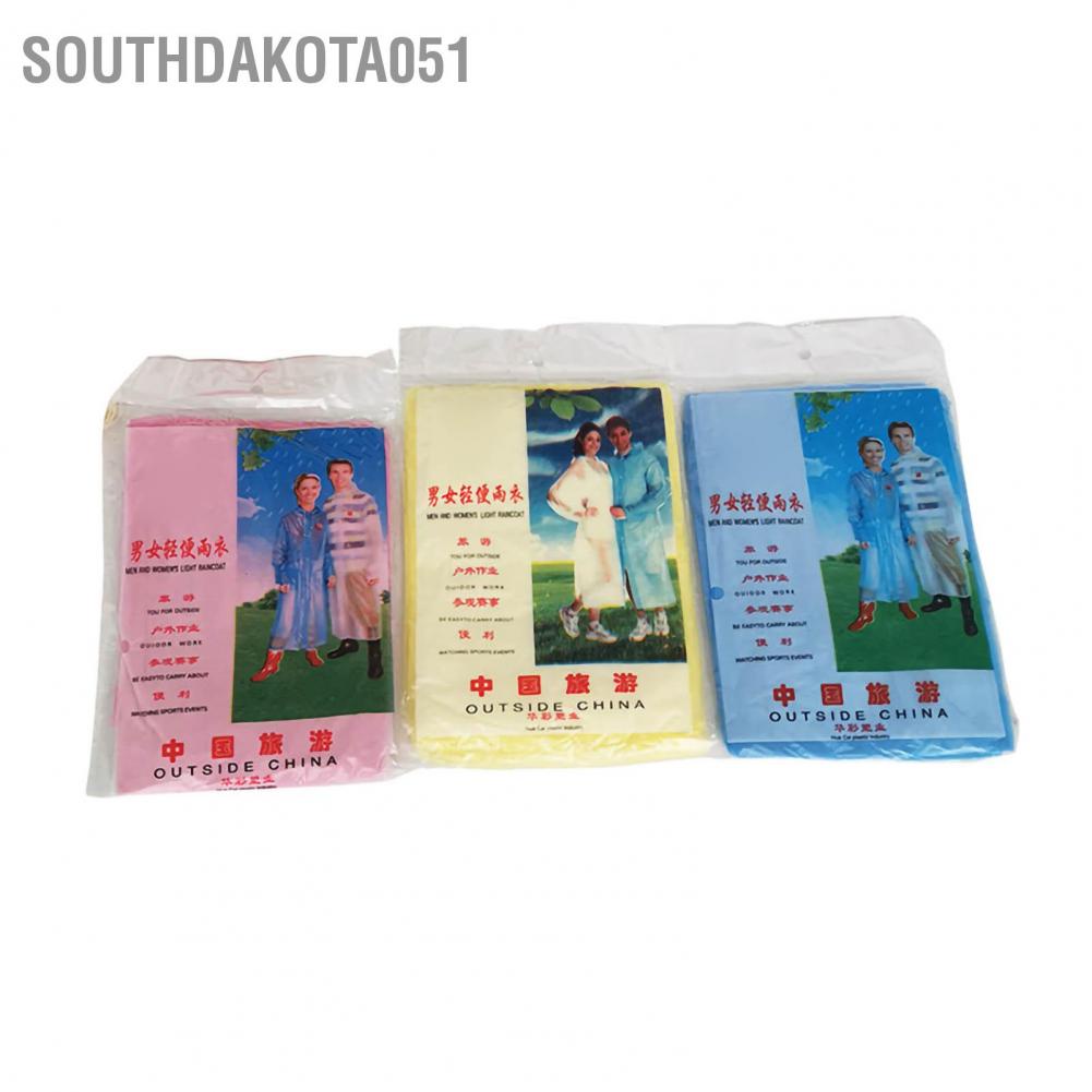 Southdakota051 Rain Ponchos Disposable Raincoat PE Raining Protection Cover for Emergency Mountaineering Travel