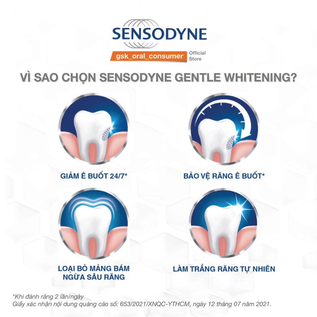 Kem đánh răng Sensodyne Gentle Whitening 160G