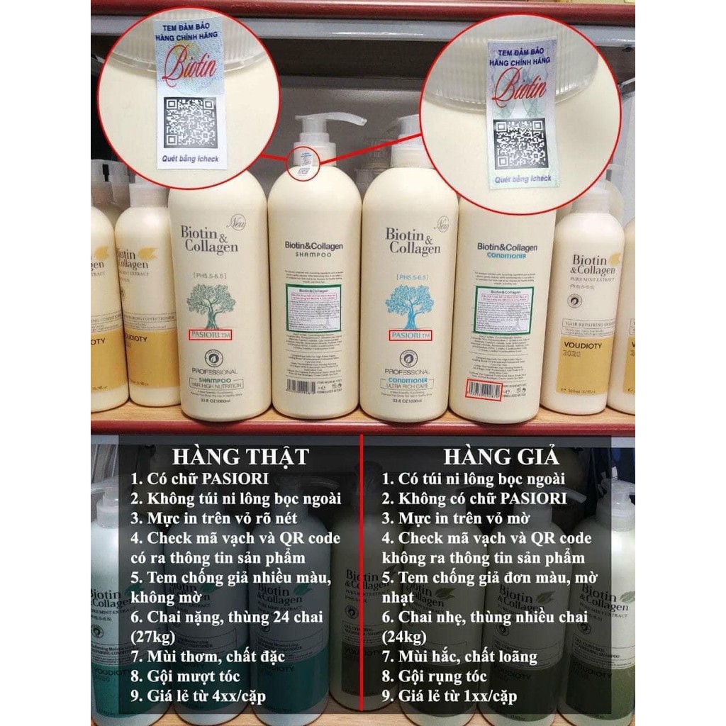 >Hàng Chuẩn< DẦU GỘI XẢ BIOTIN & COLLAGEN TRẮNG - 1000ml | BigBuy360 - bigbuy360.vn