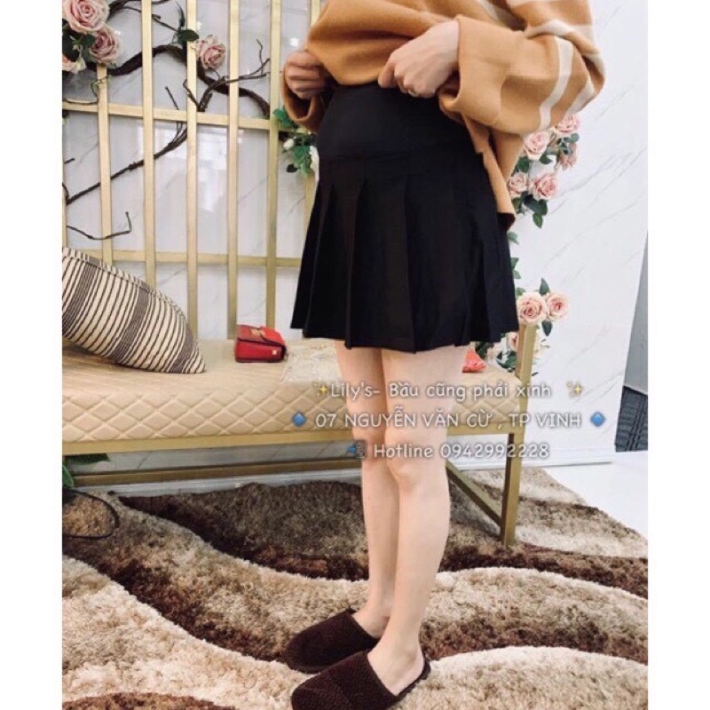 CHÂN VÁY BẦU XẾP LY