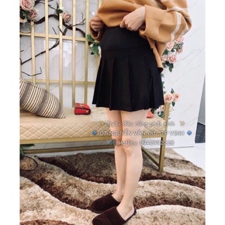 Chân váy bầu xếp ly